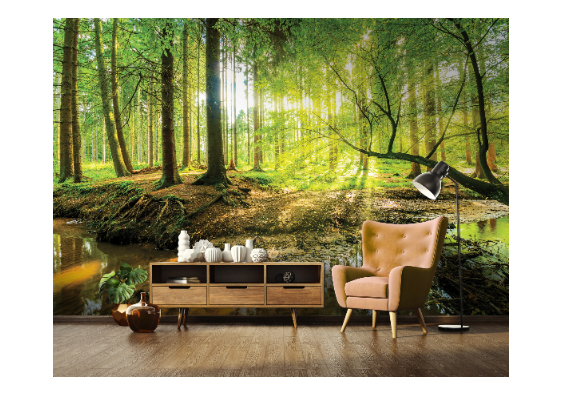 Papier peint for&ecirc;t Soleil pour chambre &agrave; coucher salon papier peint intiss&eacute; 400x280