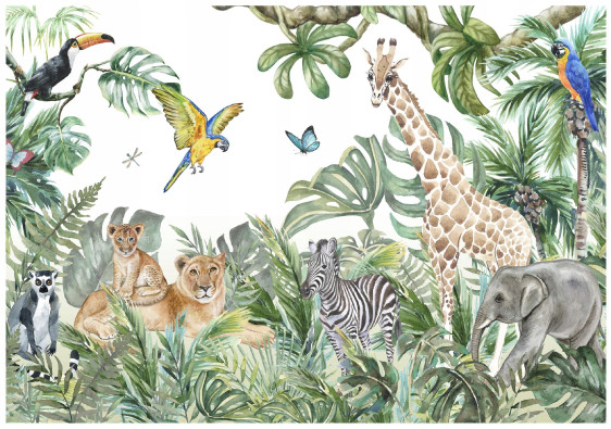 Papier peint pour enfants for&ecirc;t animaux jungle safari papier peint pour enfants 400x280