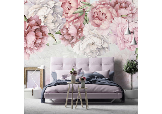 Papier peint floral roses pivoines pour chambre &agrave; coucher salon papier peint mural 400x280