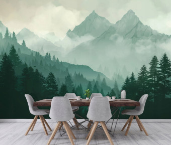 Papier peint forêt montagnes nature paysage chambre salon papier peint intissé 400x280