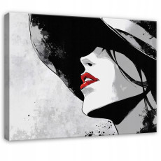 Tableau femme abstraction gris pour chambre à coucher salon cuisine sur toile 120x80