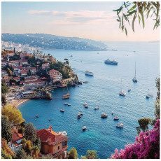 Papier peint photo mer ville bateaux paysage pour la paroi chambre salon 250x175