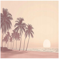 Papier peint plage palmiers nature chambre salon papier peint intissé 300x210