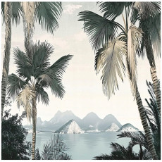 Papier peint jungle montagne forêt chambre salon papier peint intissé 150x105