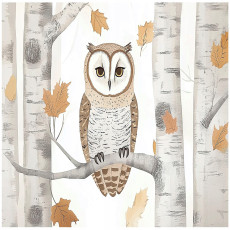 Papier peint pour enfants chouette arbres forêt papier peint pour chambre d'enfant 350x250