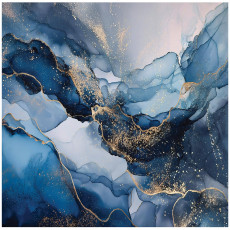 Papier peint marbre doré et bleu pour chambre à coucher ou salon, intissé 400 x 280