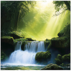 Papier peint photo cascade 3D forêt paysage pour mur chambre salon 350x250