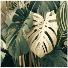 Papier peint photo feuilles de monstera vert chambre à coucher salon papier peint intissé 400x280