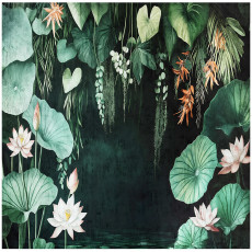 Papier peint feuilles vertes fleurs chambre salon papier peint intissé 200x140