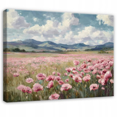 Tableau fleurs prairie nature paysage pour chambre à coucher salon cuisine sur toile 60x40