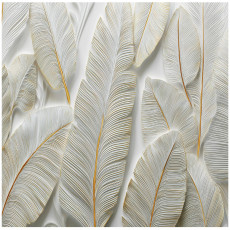 Papier peint photo plumes abstraction doré chambre salon papier peint intissé 350x250