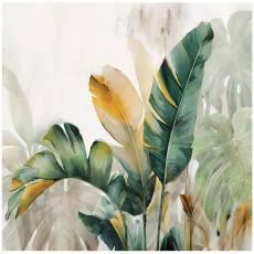 Papier peint abstrait feuilles vertes pour la chambre à coucher ou le salon 150x105