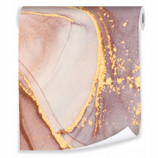 Papier peint imitation marbre doré, rouleau de papier peint mural