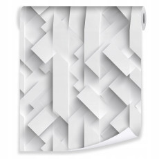 Papier peint 3D abstraction structure blanc sur intissé mur salon chambre à coucher