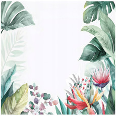 Papier peint photo feuilles jungle fleurs vertes pour mur chambre salon 300x210
