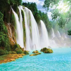 10386 - cascade, montagnes et rivière