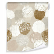 Papier peint beige art déco abstrait sur intissé pour salon et chambre à coucher