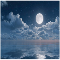 Papier peint photo océan nuit lune chambre salon papier peint intissé 250x175
