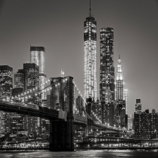 Papier peint photo ville de nuit noir et blanc pont pour chambre à coucher salon papier peint