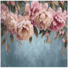 Papier peint fleurs suspendues pivoines chambre salon papier peint intissé 300x210