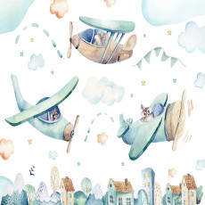 13676 - Des avions au-dessus de la petite ville