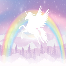 14172 - pour filles : licorne, pégase et arc-en-ciel