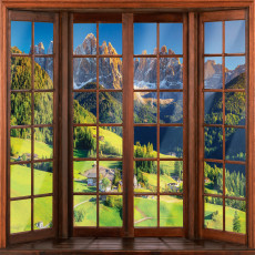 14203 - Fenêtre 3D avec vue sur les Alpes