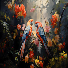 14715 - nature jungle oiseaux perroquets