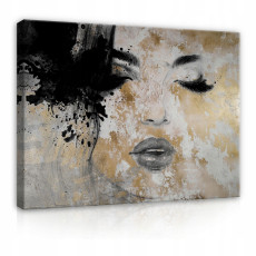 Peinture sur toile visage de femme abstraction 100x70