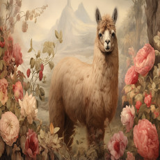 15010 - lama fleurs vintage