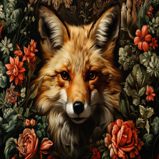 15011 - renard fleurs