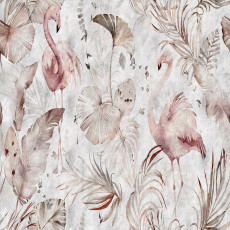 15097 - Nature des plantes, oiseaux, flamants roses