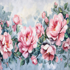 Papier peint photo fleurs sur béton roses grandes pour chambre à coucher salon papier peint