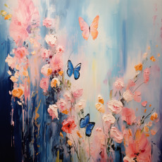 15358 - Composition florale aux papillons