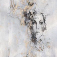 Papier peint femme visage or marbre pour chambre à coucher salon papier peint