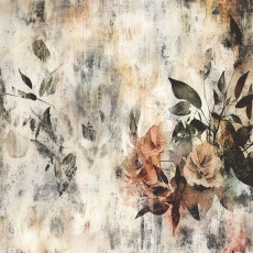 Papier peint photo fleurs vintage béton beige pour chambre à coucher salon papier peint