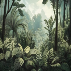 Papier peint jungle forêt verte chambre salon papier peint intissé
