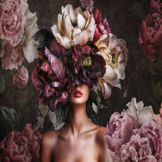 Papier peint femme fleurs vintage chambre salon papier peint intissé
