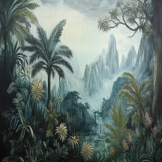 Papier peint jungle paysage montagne chambre salon papier peint intissé