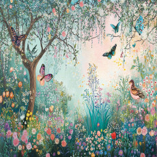 Papier peint pour enfants jardin enchanté fleurs papier peint intissé