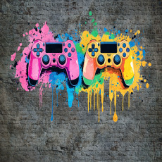 Papier peint pour garçon pad gaming graffiti enfants papier peint intissé