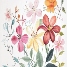 Papier peint pour enfants filles fleurs colorées papier peint intissé