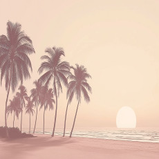 Papier peint plage palmiers nature chambre salon papier peint intissé
