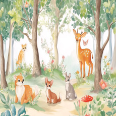 Papier peint pour enfants forêt animaux filles papier peint intissé