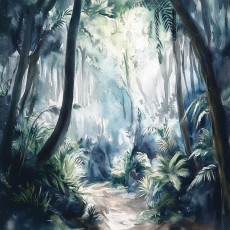 Papier peint forêt arbres jungle chambre salon papier peint intissé