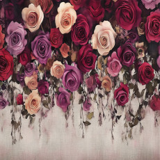 Papier peint photo fleurs roses vintage chambre salon papier peint intissé