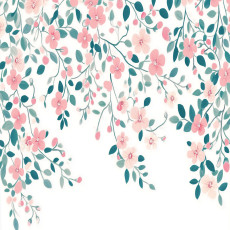 Papier peint photo fleurs feuilles roses chambre salon papier peint intissé