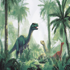 Papier peint pour garçon enfant dinosaure jungle forêt papier peint intissé