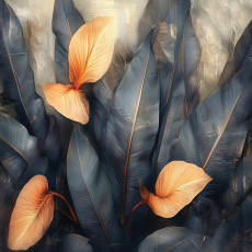 Papier peint feuilles béton nature chambre salon papier peint intissé