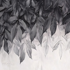 Papier peint photo feuilles suspendues gris chambre salon papier peint intissé